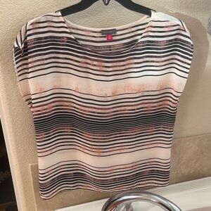 Vince Camuto Black and White Striped Blouse